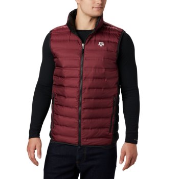 Columbia Gilet Heren, Collegiate Lake 22 Reversible - Texas A&M DiepBordeaux Zwart, 71HDXZNIB